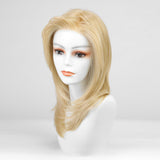 Premium Golden Blonde Mid-Length Wig - 7.5” X 5.5”Mono Top & Matte Heat-Resistant Silk | Sophisticated Shoulder-Length Straight Hair