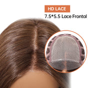Goddess Ombre Brown Long Wavy Wig - 7.5” X 5.5”Mono Top & Matte Heat-Resistant Silk | Seamless Gradient Large Waves