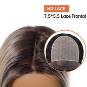 7.5” X 5.5”Mono Top | Ombre Grey Bob Wig | Natural Looking Hair Parting | Synthetic Lace Front Wig