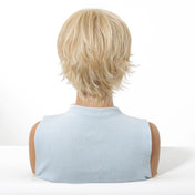 Signature Golden Blonde Pixie Cut Wig | 7.5” X 5.5”Mono Top & Matte Heat-Resistant Silk | Free Parting Short Straight Hair