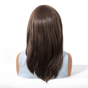 Elite Highlighted Brunette Long Straight Wig - 7.5” X 5.5”Mono Top & Matte Silk | Center Part Fashion Wig for Women