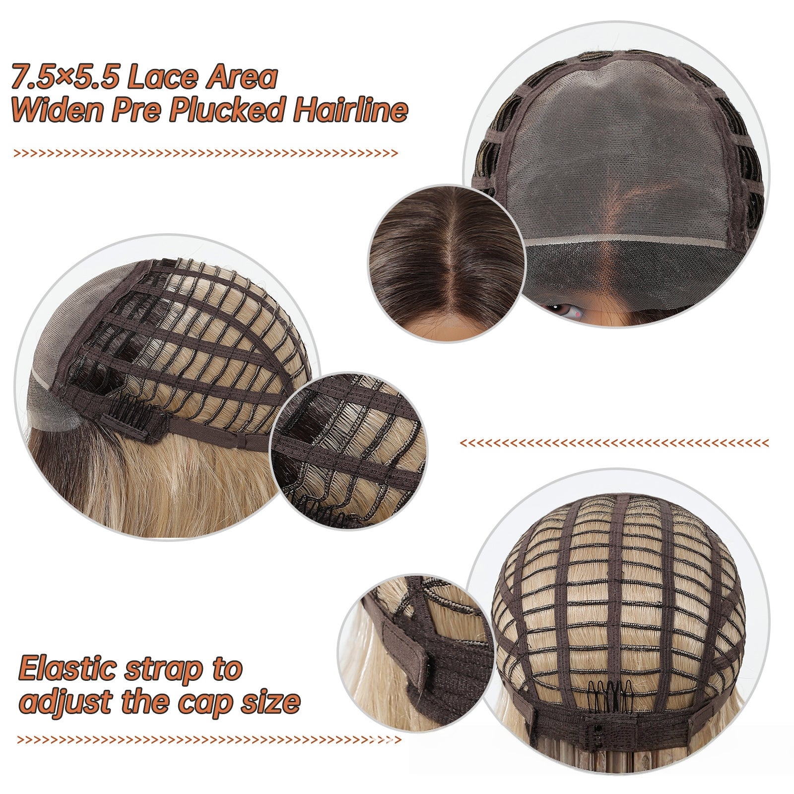 7.5” X 5.5”Mono Top | Luxurious Ombre Blonde Long Straight Wig | Natural Sunkissed Glow | Synthetic Lace Front Wig