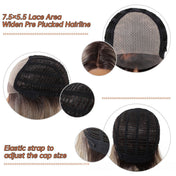 7.5” X 5.5”Mono Top | Ombre Grey Bob Wig | Natural Looking Hair Parting | Synthetic Lace Front Wig